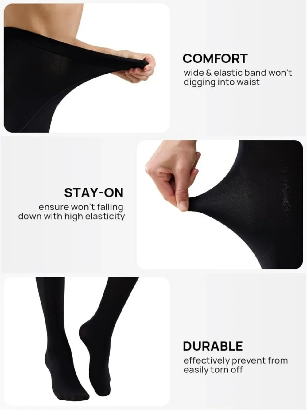 Opaque Control Top Tights - 2-6 Pairs Comfort Stretch 70 Denier Pantyhose